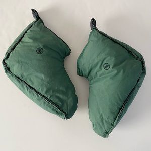 Restoration Hardware Duvet Down Slippers Reversible Green Blue Medium RH